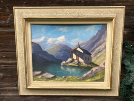 Peinture Gemälde Schwarzsee Zermatt signiert signée