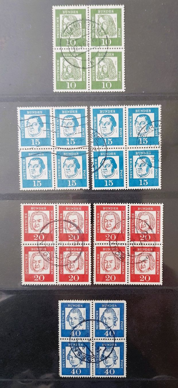 Tutti i francobolli: Deutsche Bundespost 1961 Viererblöcke – Usato da Winterthur venduto da Saba1972