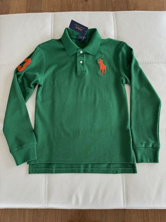 NEW POLO RALPH LAUREN LONG SLEEVE POLO SHIRT, SIZE L (14-16)