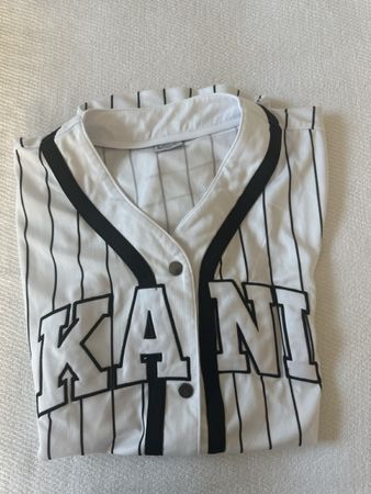 Karl Kani Baseball Shirt gestreift weiss schwarz Grösse L