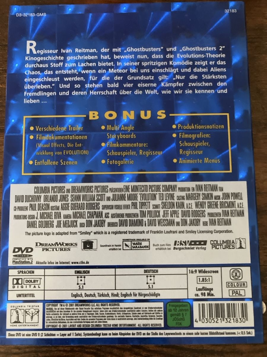 Tutti i DVDs: Evolution DVD – Usato da Glarus venduto da Jhuber78 1