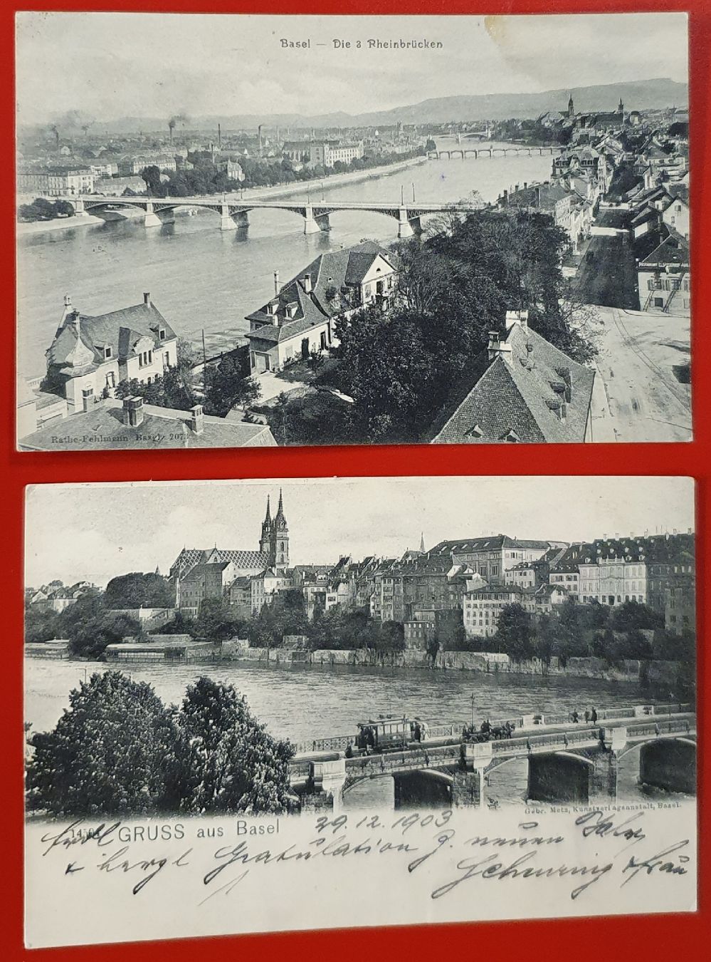 Cartoline postali: 2 Ansichtskarte von Basel 1903/05 – Usato da Kreuzlingen venduto da Rschweiz1