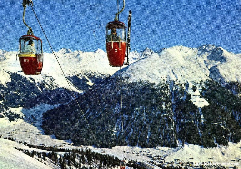 Cartoline postali: Davos - Luftseilbahn Schatzalp + ca. 1965 – Usato da Emmenbrücke venduto da teestube
