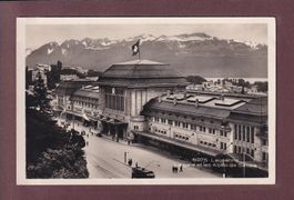 LAUSANNE - Gare - Tram - 1933