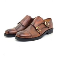 Frühling/Herbst Doppel Straps Monk Leder Herrenschuhe 43
