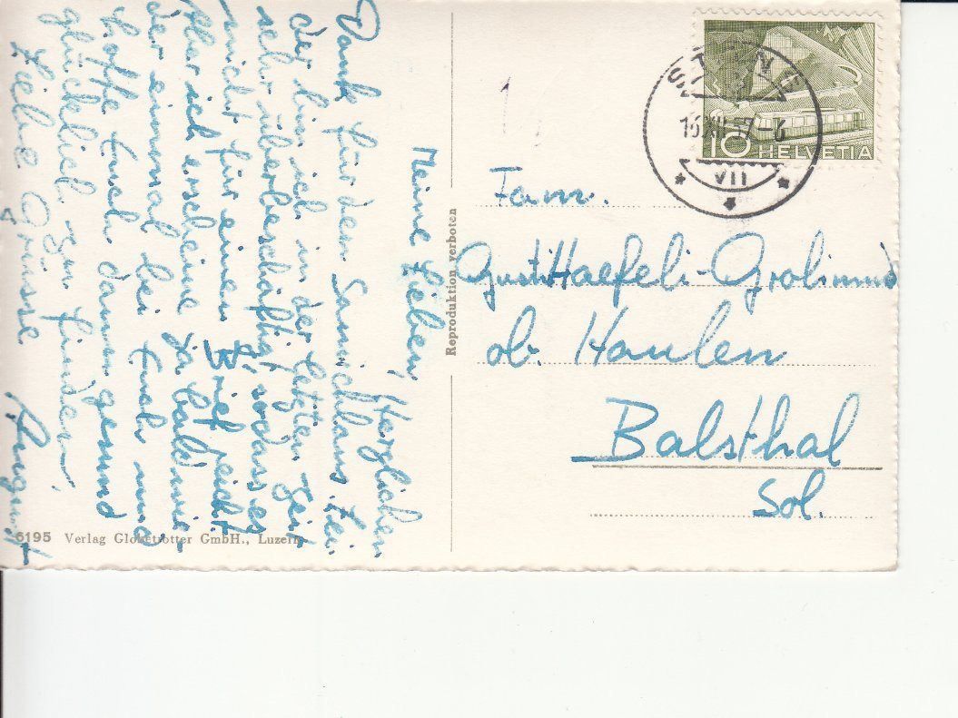 Ansichtskarten: Stans 1957 – Gebraucht aus Bürglen TG von StampGraf 1