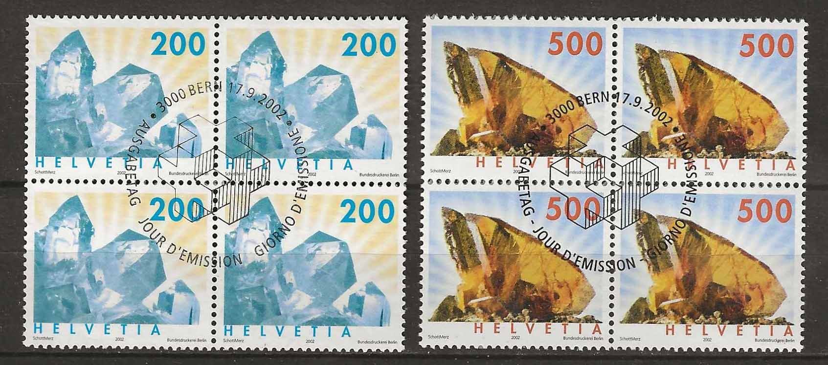 Tutti i francobolli: B1065 - Mineraux 2002 B4 1er jour – Usato da Trélex venduto da Phil_Albert