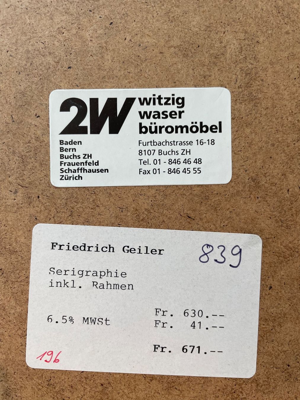Grafica & Litografie: Friedrich Geiler – Usato da Birmensdorf ZH venduto da Tomaso83 1