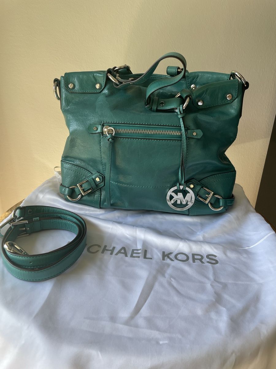 Michael Kors Borse da donna: Borsa Michael Kors originale colore verde petrolio – Usato da Avegno venduto da ReVibeRachele