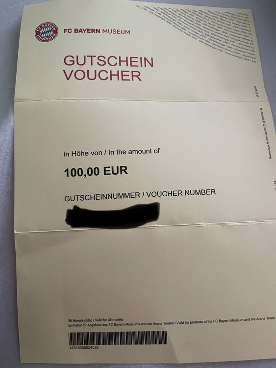GUTSCHEIN FC BAYERN MÜNCHEN MUSEUM | Kaufen auf Ricardo