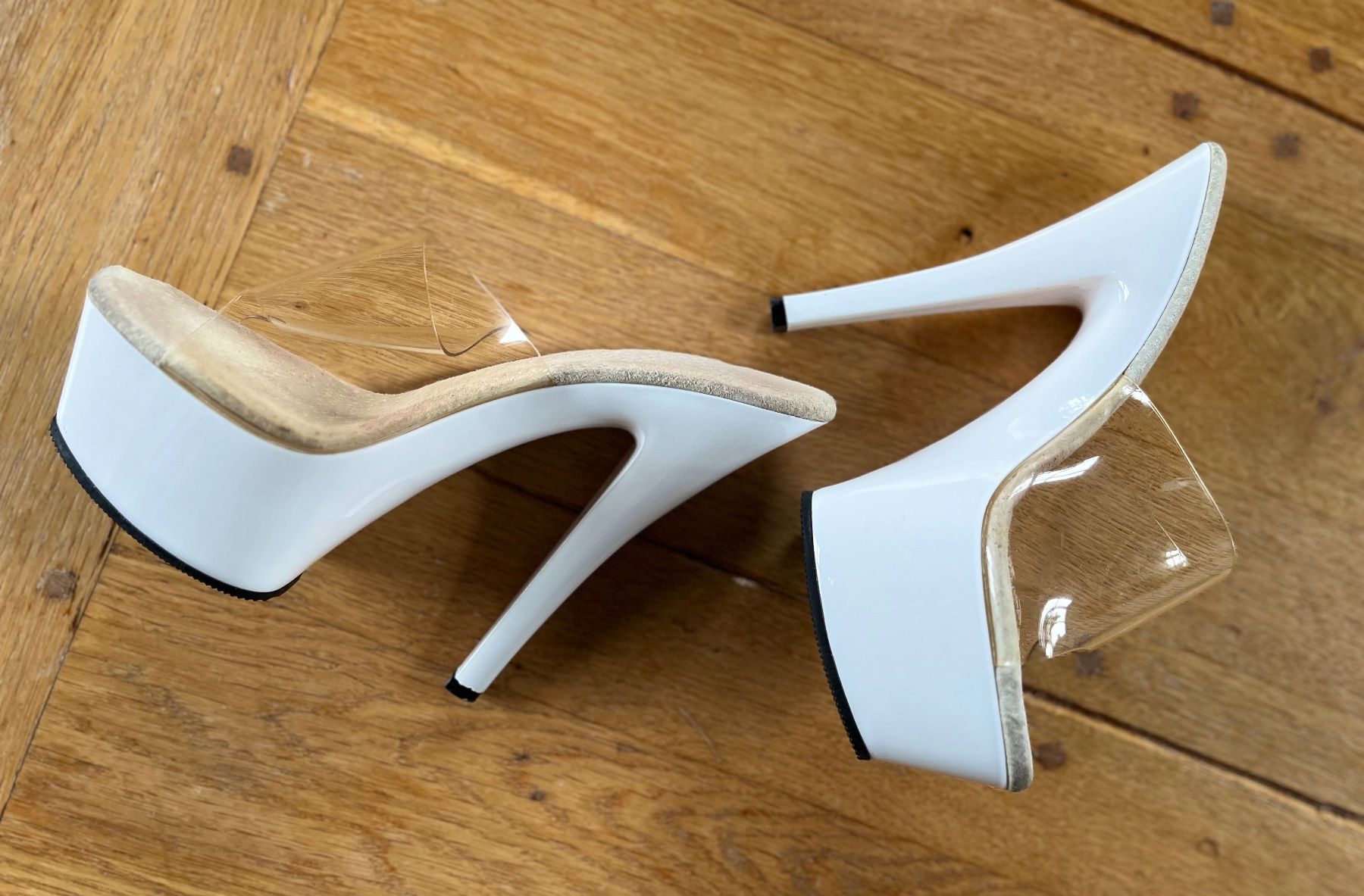 Scarpe da donna: Weisse High Heels, Tanzschuhe, Gr. 36 – Nuovo (secondo la descrizione) da Arbon venduto da KaSaBo 6