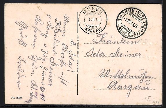 Cartoline postali: AK Thun, Kaserne mit Strassenpartie – Usato da Berlin venduto da bartko-reher 1