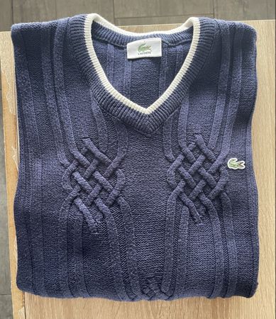Lacoste Vintage Pull bleu foncé