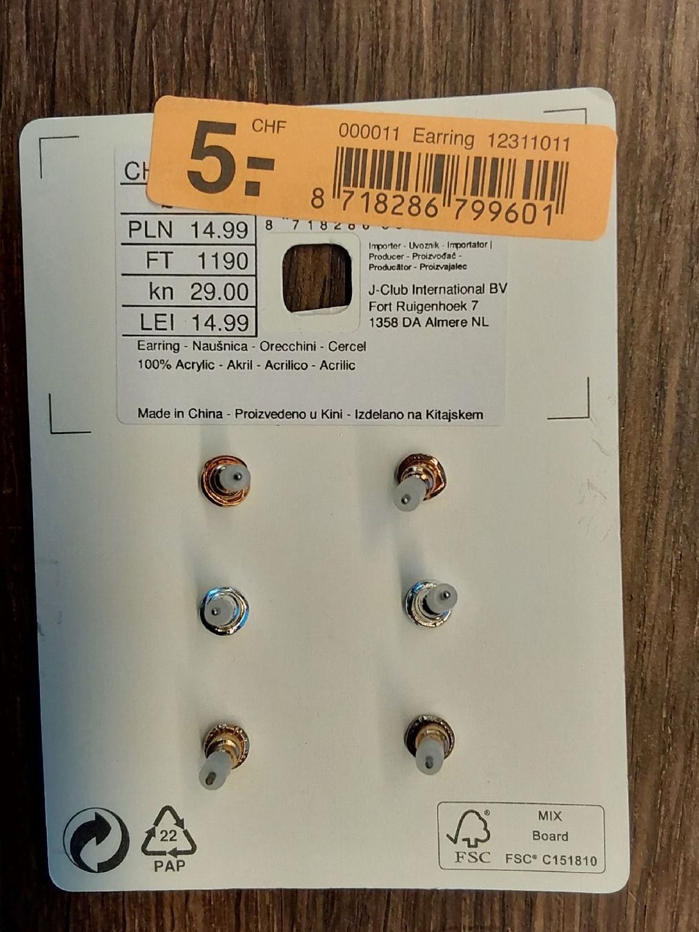 Orecchini pendenti & Orecchini a lobo: 3 Paar Ohrstecker neu – Nuovo e nell'imballaggio originale da Köniz venduto da scopello12 1