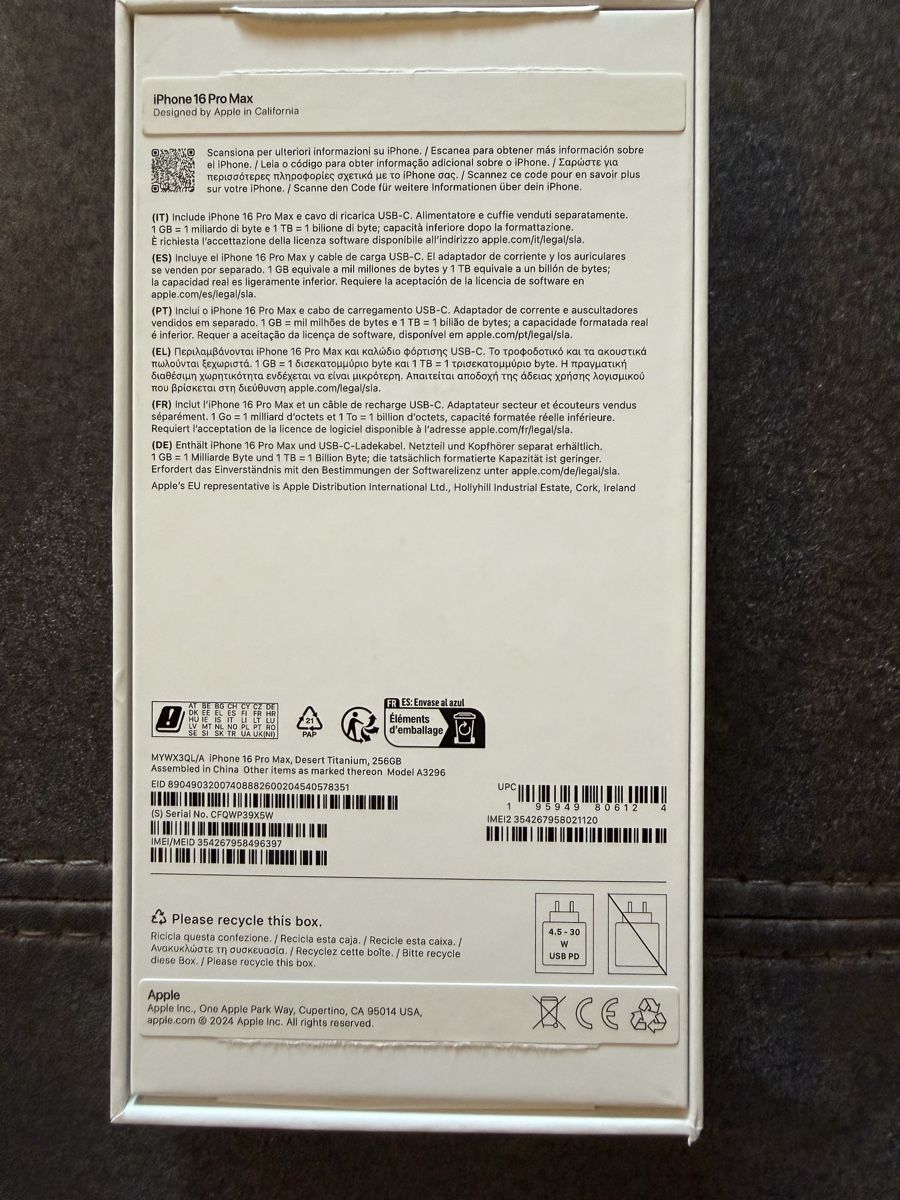 Apple Portables: Iphone 16 pro max 256 – D'occasion à hettiswil par nicobubu 2