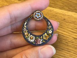 Millefiori Mikromosaik Brosche