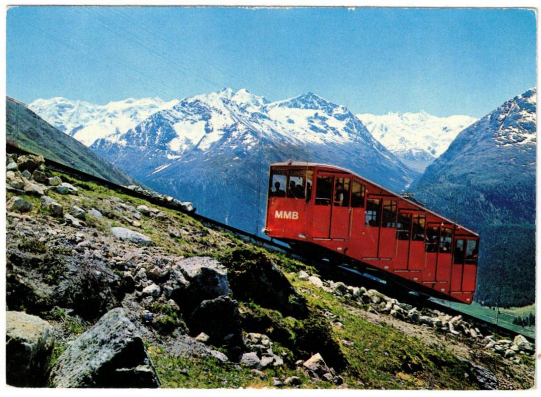 Ansichtskarten: St. Moritz - Standseilbahn Muottas Muragl – Gebraucht aus Binningen von Mountainrider