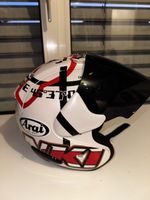 Casque Arai blanc et rouge taille M 