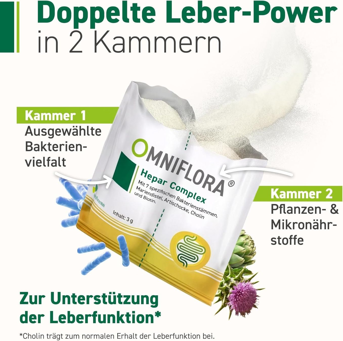 Cibi & Specialità: Omniflora Hepar Complex 30 Sachets Cholin Probiotika – Nuovo e nell'imballaggio originale da Suhr venduto da SchnapperCH 3