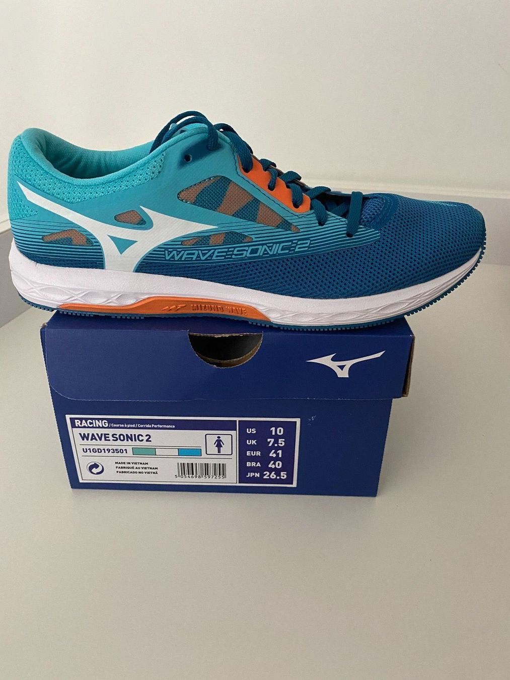 Mizuno Damenschuhe: MIZUNO WAVE SONIC 2 Laufschuh Damen, 41 – Neu und originalverpackt aus Luzern von falena01 9