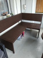 Ecksofa Rattanoptik braun Balkonmöbel guter Zustand