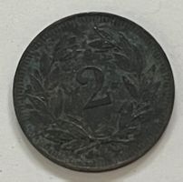 Alte 2 Rappen Münze, Jahrgang 1909
