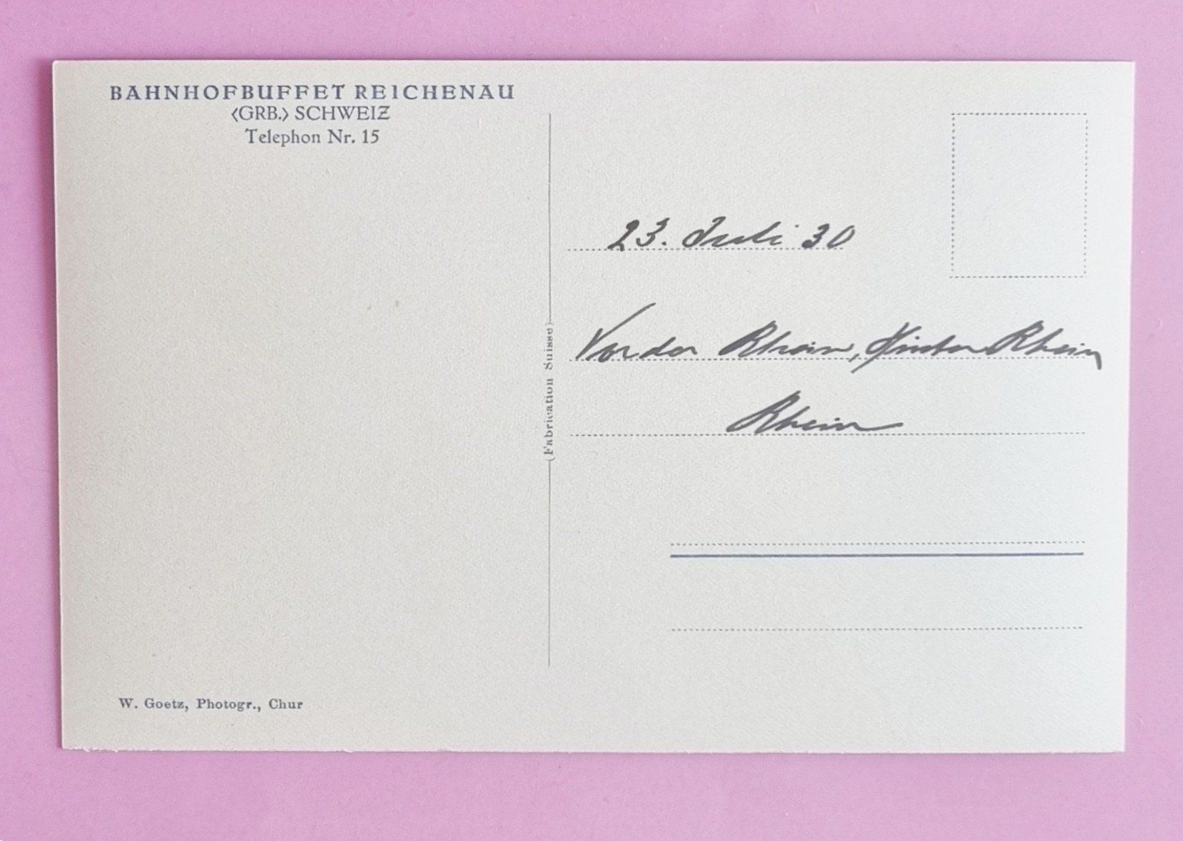 Cartoline postali: Reichenau - Bahnhof - Rhätische Bahn - RhB - 1930 – Usato da Rothrist venduto da RROENK 1