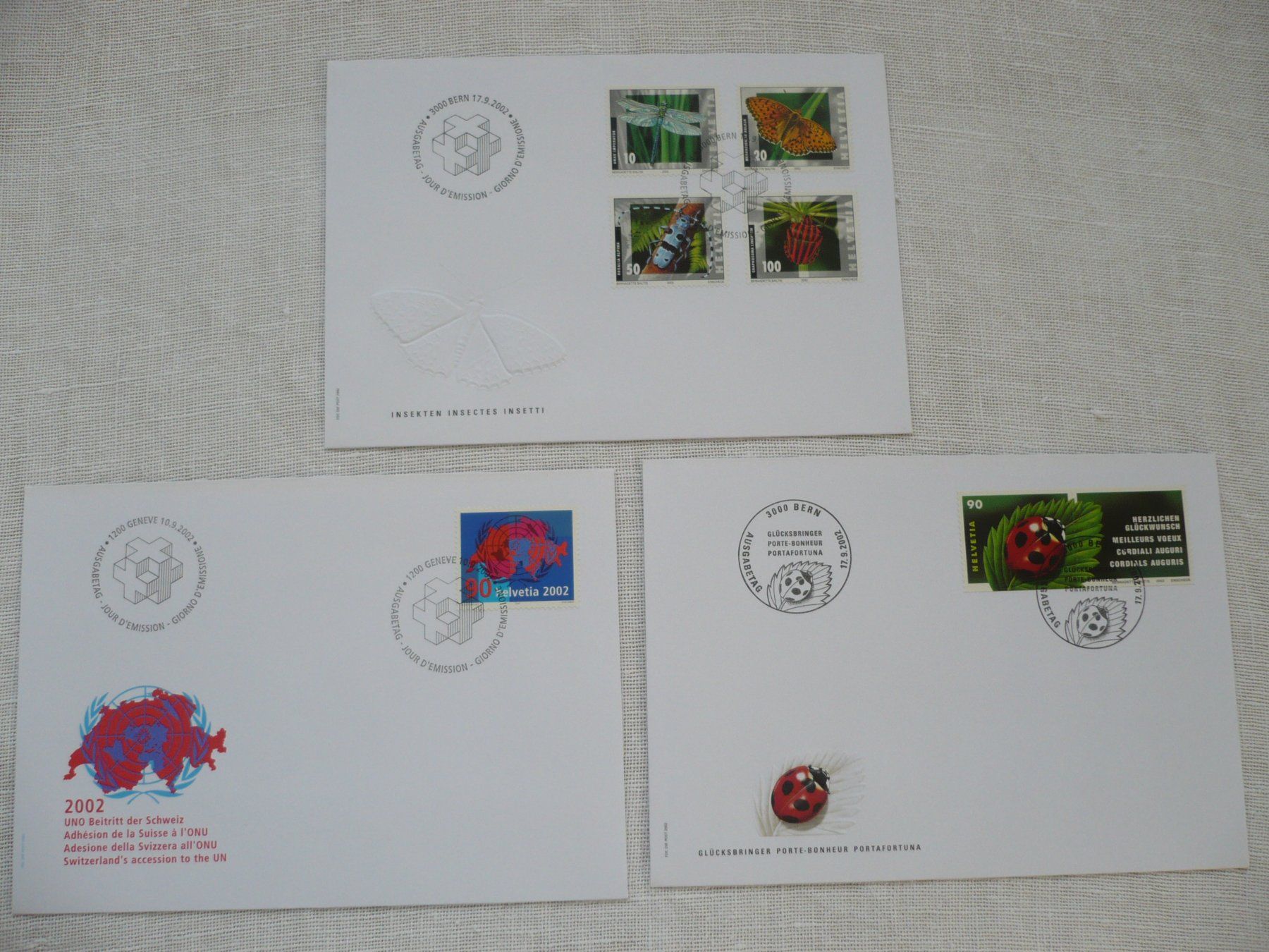 Tous les timbres: 2002 3 FDC SBK 1059 - 1064 – D'occasion à Zürich par saltandpepper008