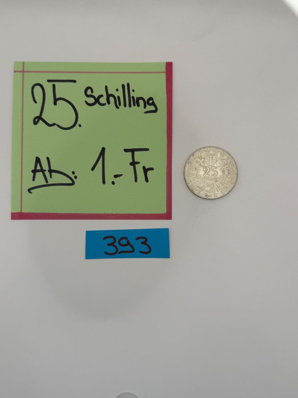 Toutes les monnaies: 25 Schilling Ab: 1.- Fr. – D'occasion à Engi par kasi09 1