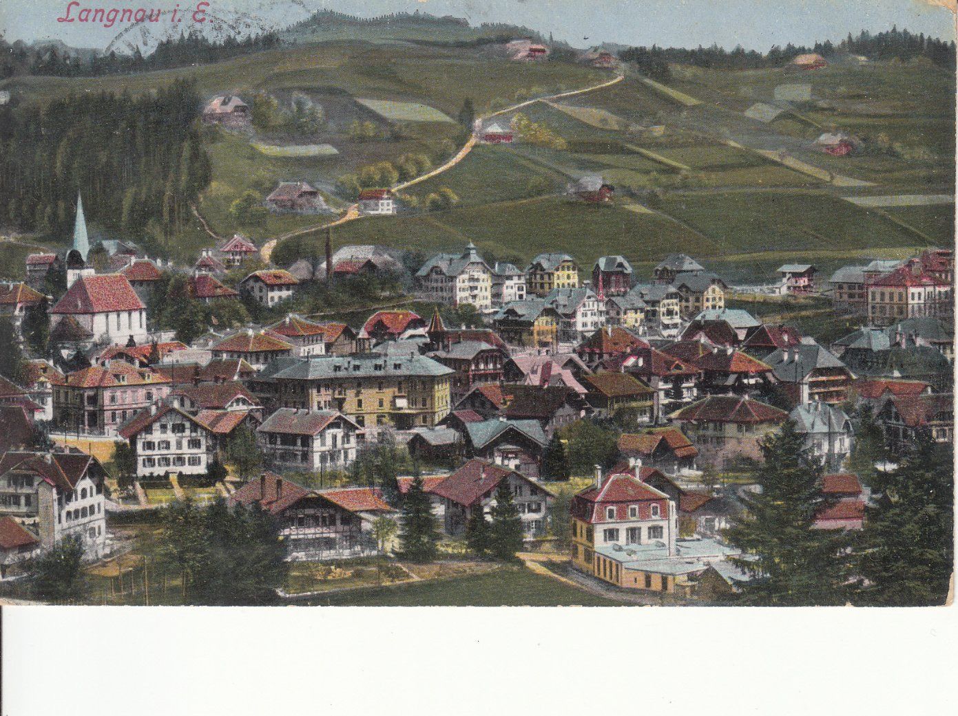 Cartoline postali: Langnau i/E. 1913 – Usato da Bürglen TG venduto da StampGraf