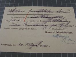 AK Postkarte Feldschlösschen Brauerei