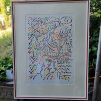 Niklaus Troxel, Farb-Litho, numm., handsigniert, gerahmt