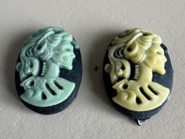 2 Miniatur💀Cameos, Totenkopf Gothic💀