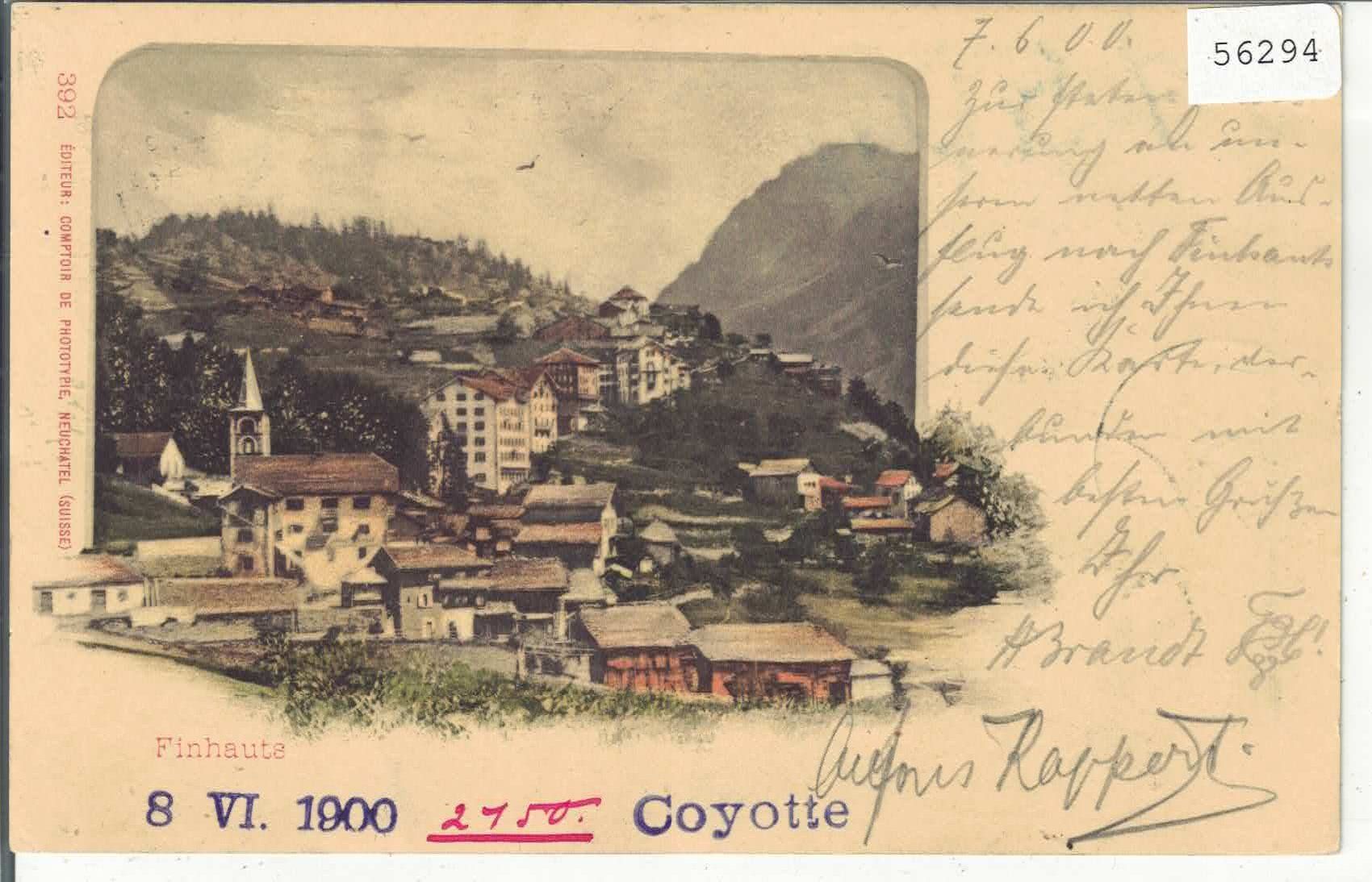 Ansichtskarten: Finhauts - Vue generale - coloriert – Gebraucht aus Ettingen von Kartenplanet