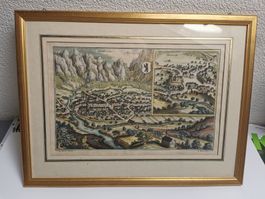 Appenzeller Stich mit Herisau, gerahmt, Top Zustand!