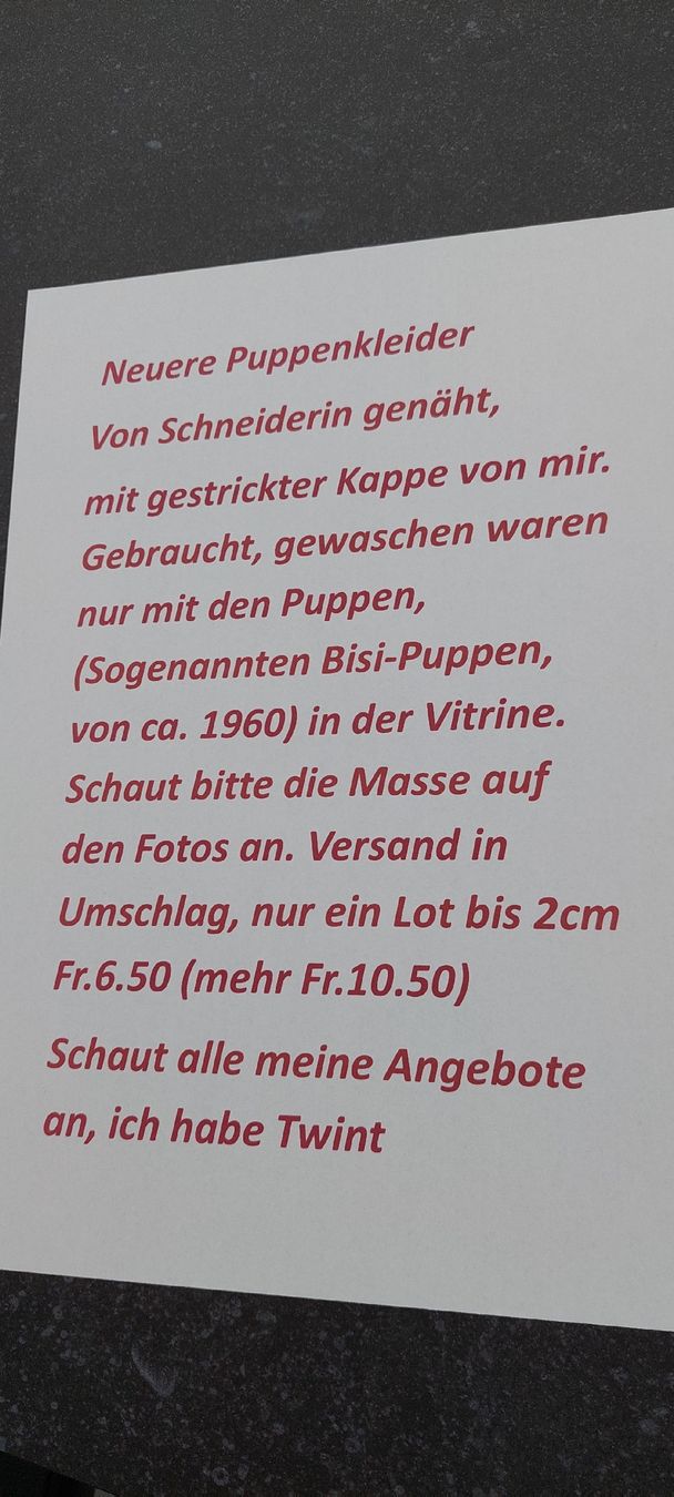 Puppen: Puppenkleid  – Gebraucht aus Muri AG von nindo1 5
