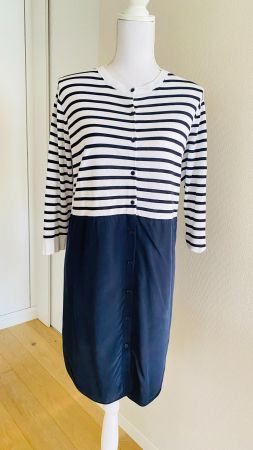 COS: Kleid aus Seide, M Blau-Weiss, NP 130
