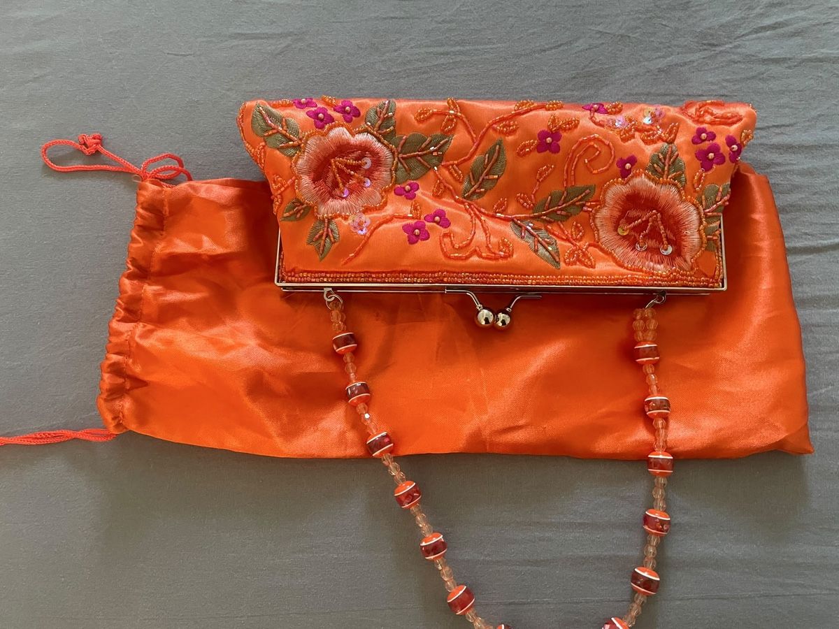 Borse da donna: Abendtasche Orange bestickt mit Perlen Schild Marke – Nuovo (secondo la descrizione) da Marthalen venduto da ber_5l95 8