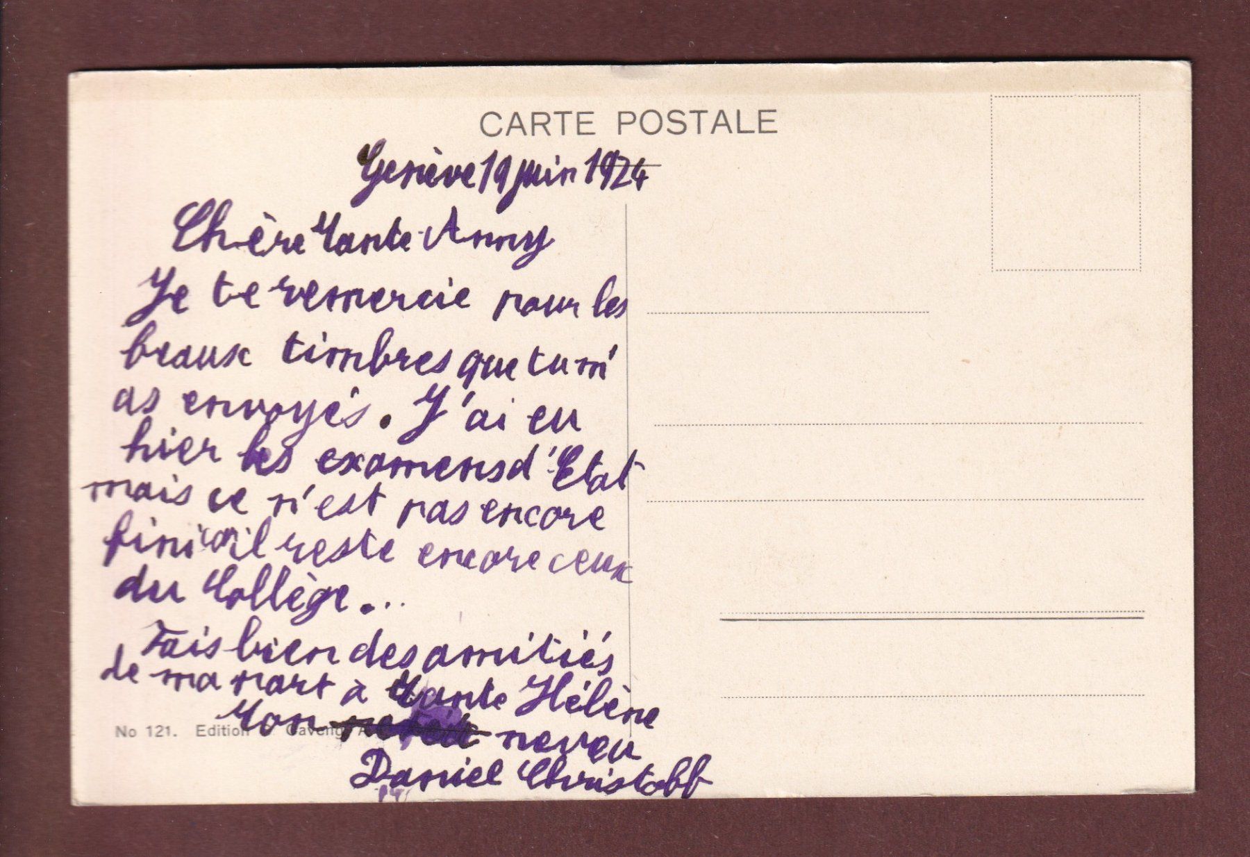Ansichtskarten: GENEVE - Île Rousseau - 1924 – Gebraucht aus Pully von nicecards-shop 1