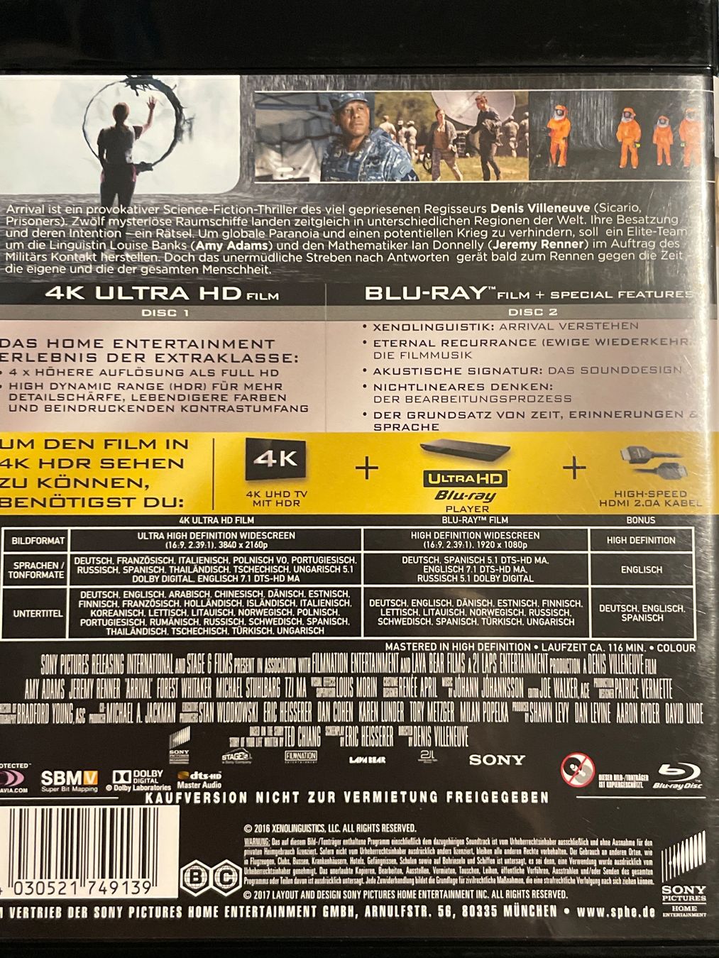 Tutti i DVDs: Arrival - 4K UHD  (2016) – Nuovo (secondo la descrizione) da Waldenburg venduto da Gonzo8 1