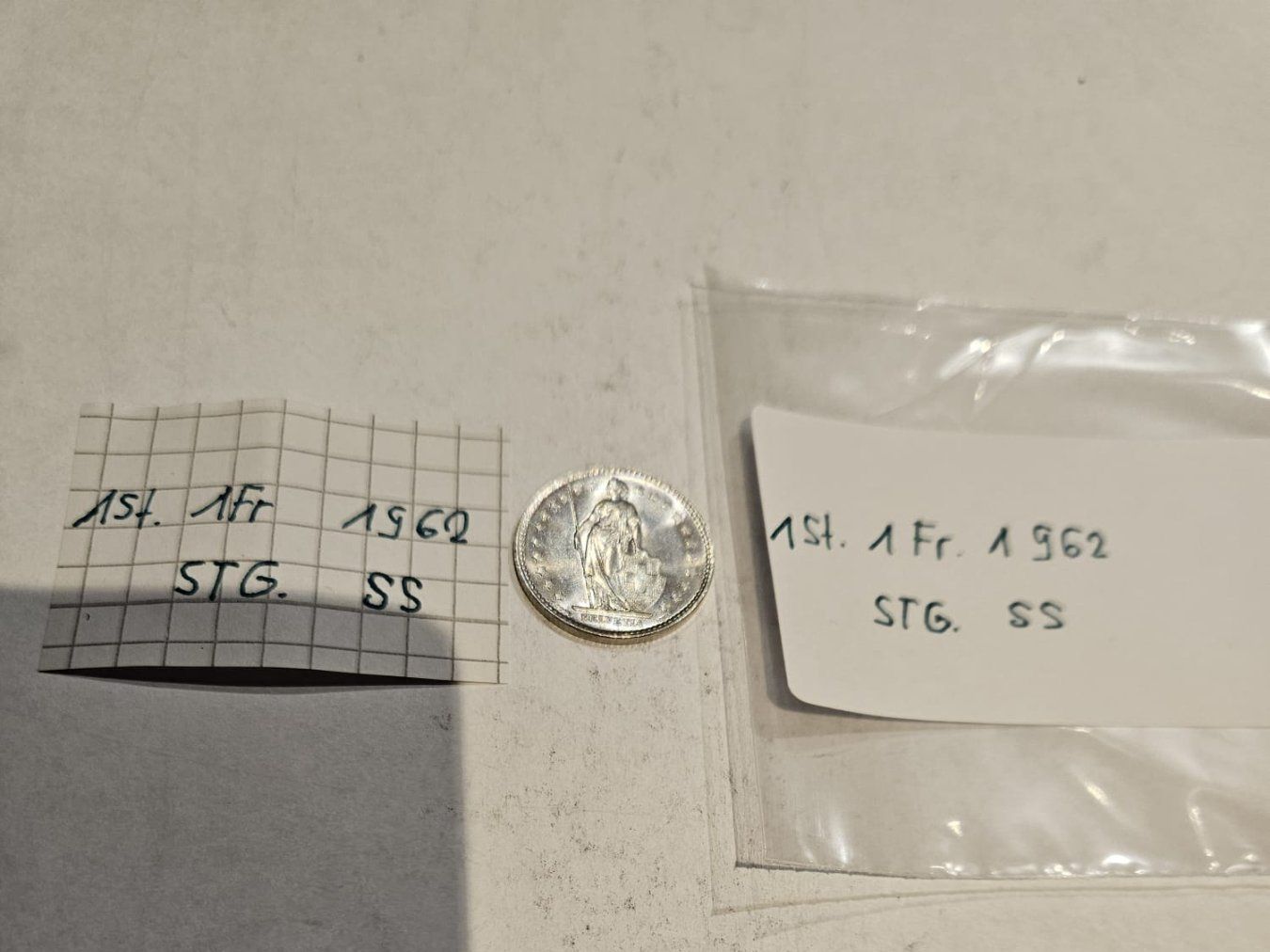 Tutti le monete: Einfränkler von 1962 ss – Usato da Grächen venduto da Hel7890 1
