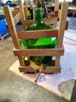 Mostflasche 25 Liter Glas mit Holzgestell gebraucht
