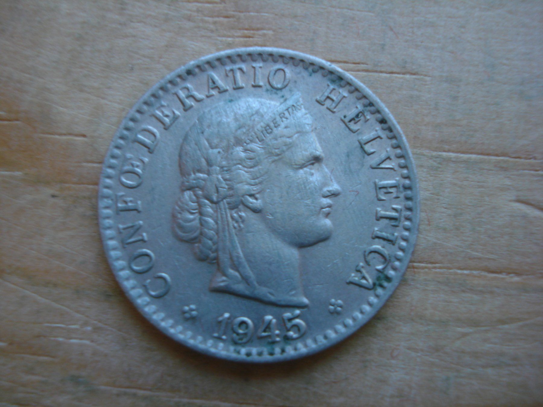 Alle Münzen: (S1) 20 Rappen 1945 – Gebraucht aus Erlach von Net-Coins