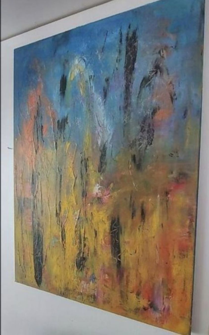 Dipinti: Gemälde " Flammender Nebel " handmade 50×70 – Nuovo (secondo la descrizione) da Riehen venduto da Steinbock1970 2