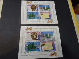 1990, 2 BLOCKS HELVETIA GENEVE 90., POSTFRISCH; ERSTTAG