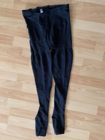 Schwarze Schwangerschafts-Thermo Leggings, Grössi M