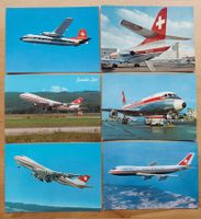 6 Ansichtskarten Swissair Globe Air