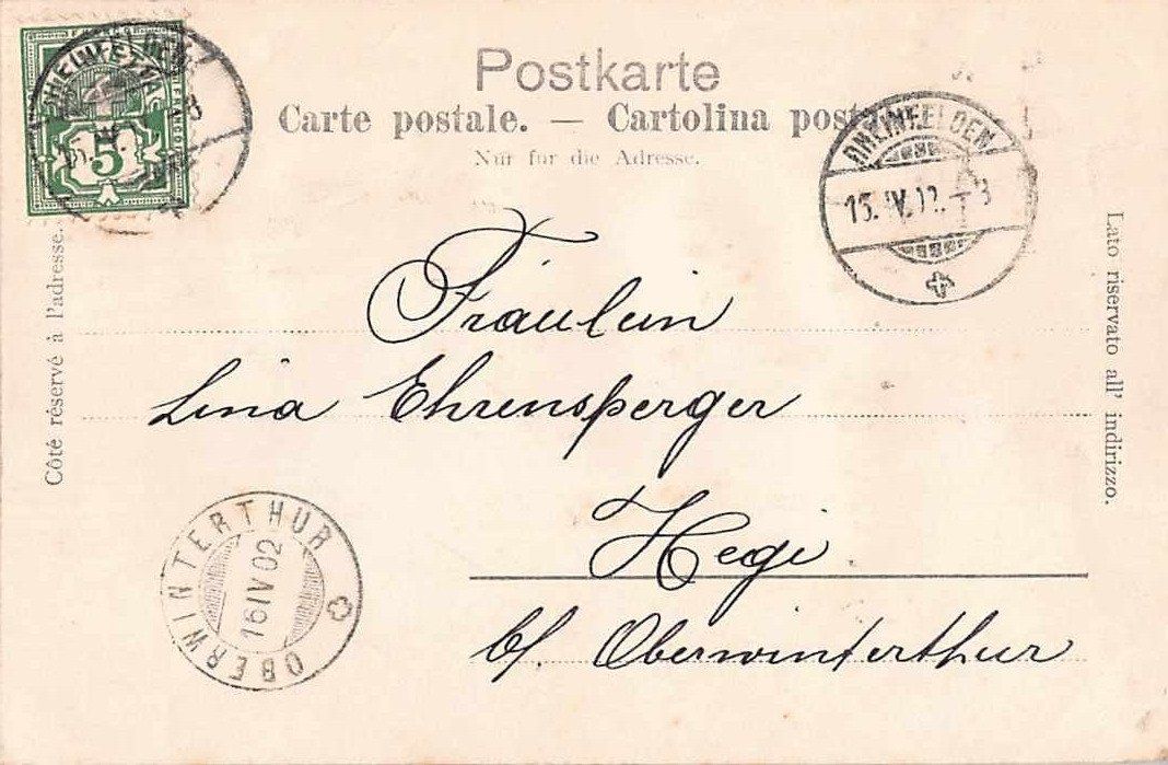 Cartoline postali: GRUSS aus RHEINFELDEN - alte Ansichtskarte 1902 – Usato da Winterthur venduto da SchatzchischtliWinti 1