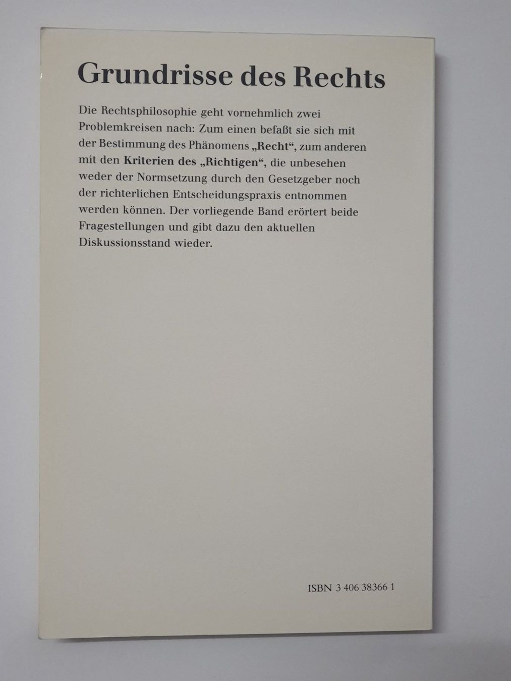Libri: Kurt Seelmann - Rechtsphilosophie – Usato da Oberdorf BL venduto da BaldenEagle 1