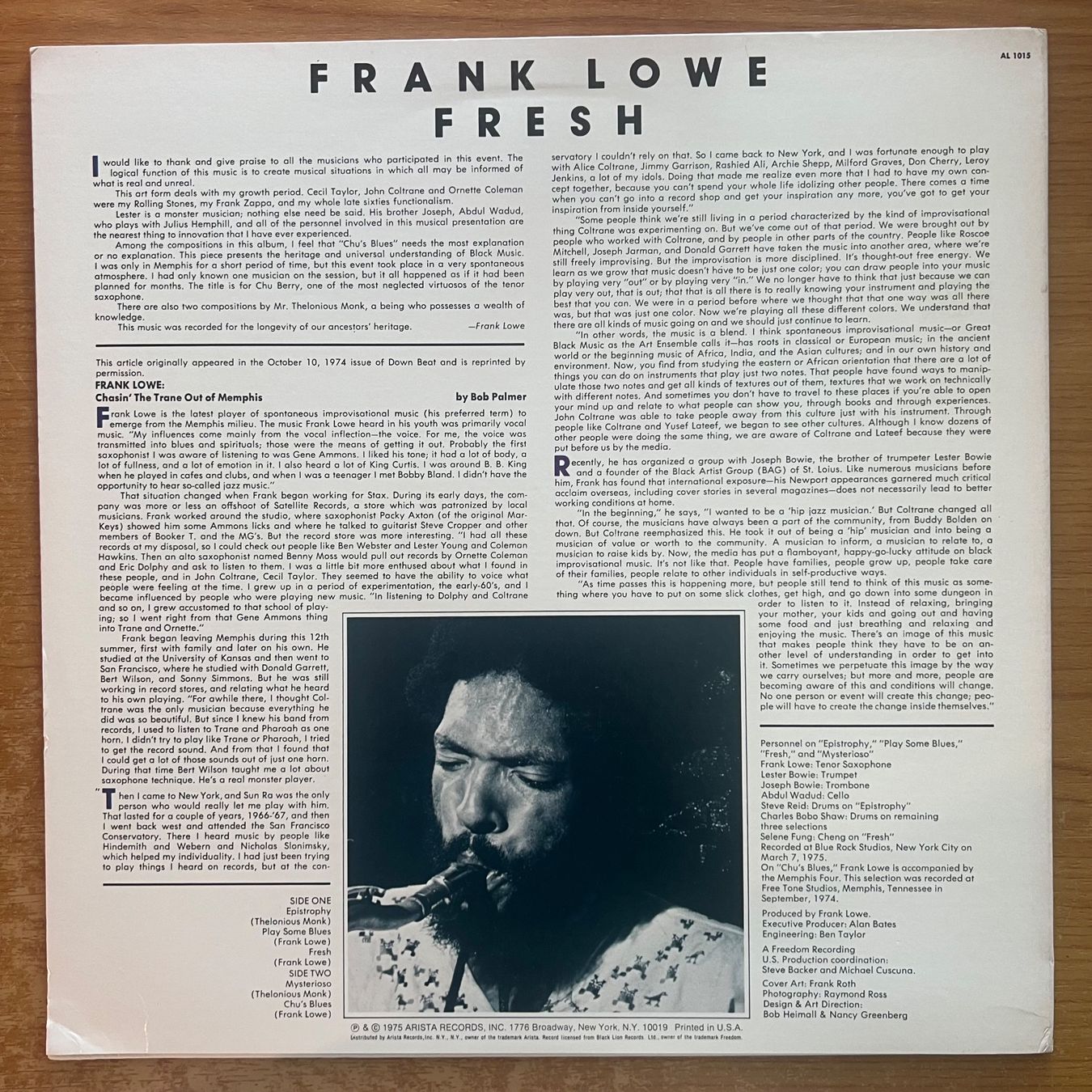 Schallplatten: Frank Lowe - Fresh / 1. US-Press. 1975 - Very nice Copy – Gebraucht aus Gais von soundcave57 1